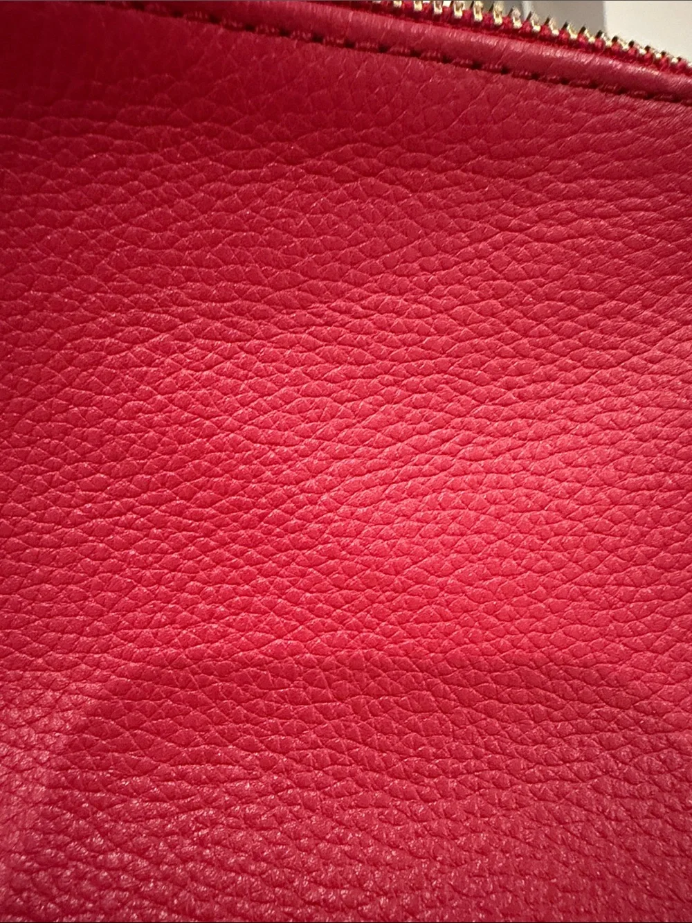 Banana Republic Red Leather Wristlet Clutch with gold zipper